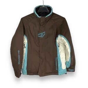 FXR Racing Winter Coat Women’s Ski Snowboard Jacket Brown Blue‎ Size 10